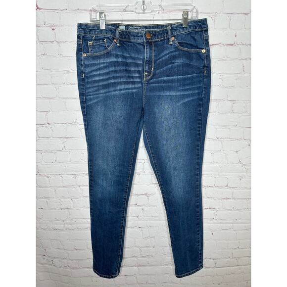 Mossimo Dark Wash Curvy Skinny Jeans Mid Rise Womens 12R Denim - Picture 1 of 3